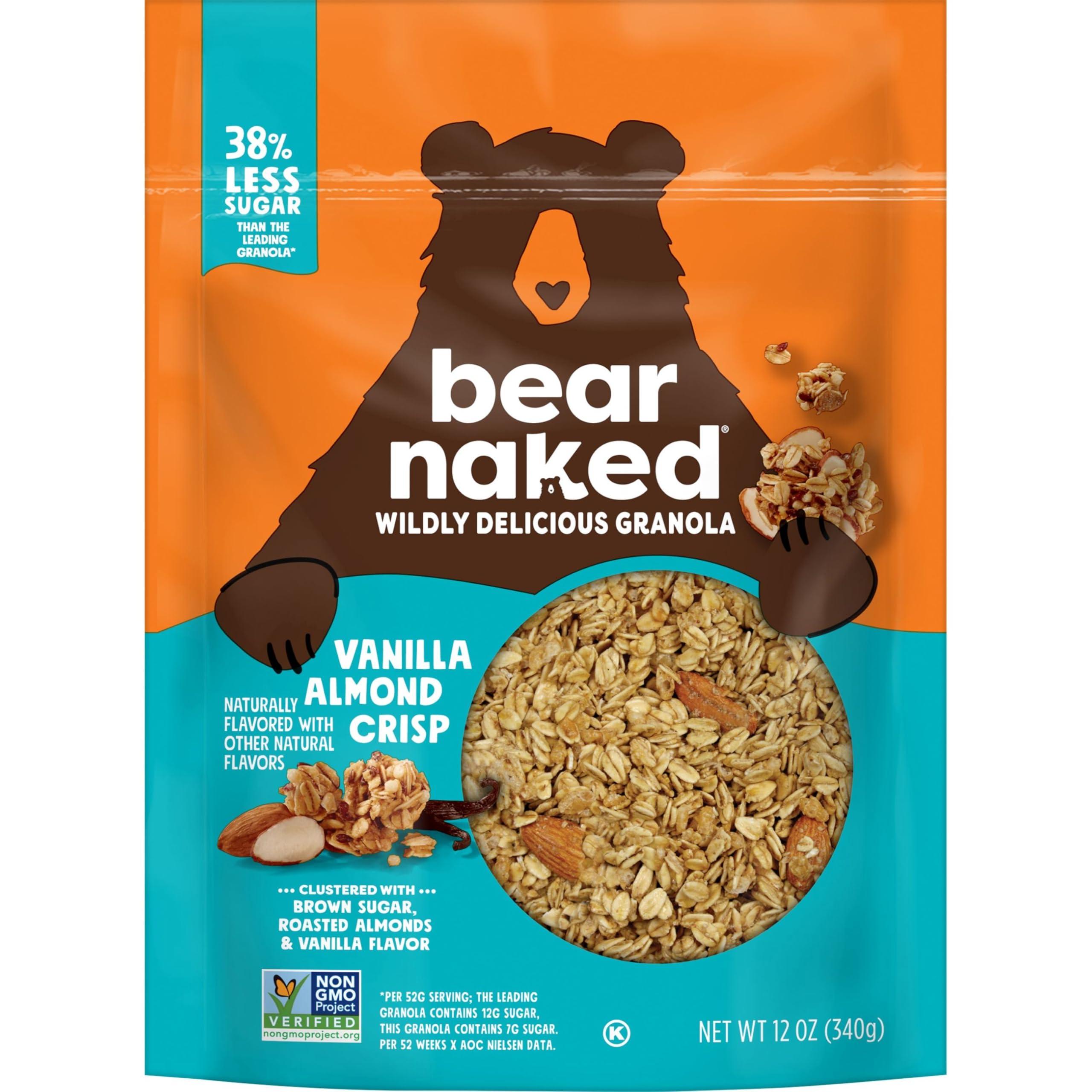 Bear Naked Bear Naked Granola Cereal, Whole Grain Granola, Breakfast Snacks, Vanilla Almond Crisp (6 Bags)