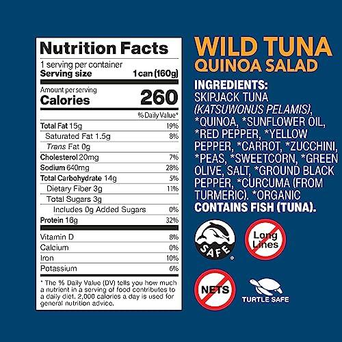 Wild Planet Wild Planet Ready-To-Eat Wild Tuna Quinoa Salad With Organic Sweetcorn, Zucchini & Peas, Tuna Salad, 5.6oz (Pack Of 12)