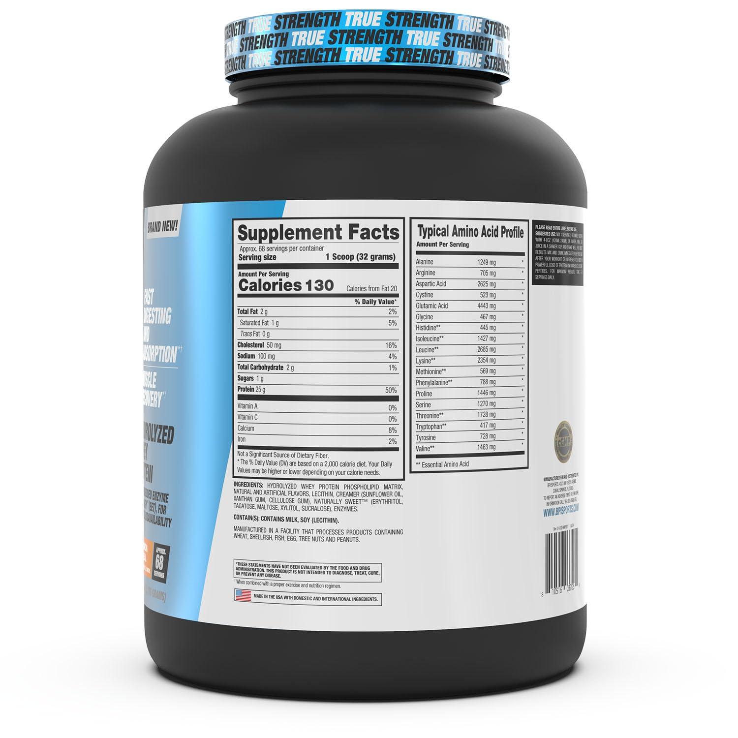 BPI Sports BPI Sports Hydro HD - 100% Hydrolyzed Whey Protein Powder - Muscle Growth, Recovery, 25g of Protein, Low Carb, Low Sugar, Fast Absorbing (68 Servings, Cinnamon Cereal)