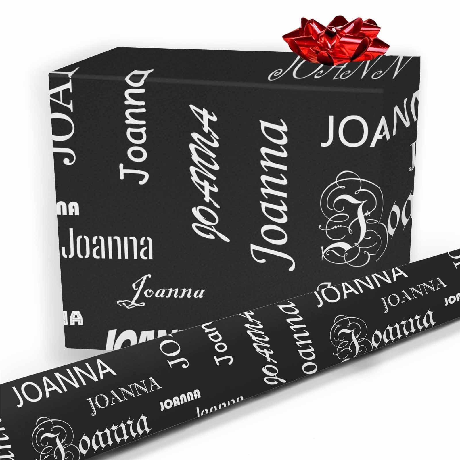 Artsadd Custom Name on Gift Wrapping Paper Personalized Gift Wrap Wrapping Paper Roll with Text Custom Wrap Gift Unisex Adult Men Women Kids Baby for Birthday Anniversary Valentine Mother Father Christmas Day