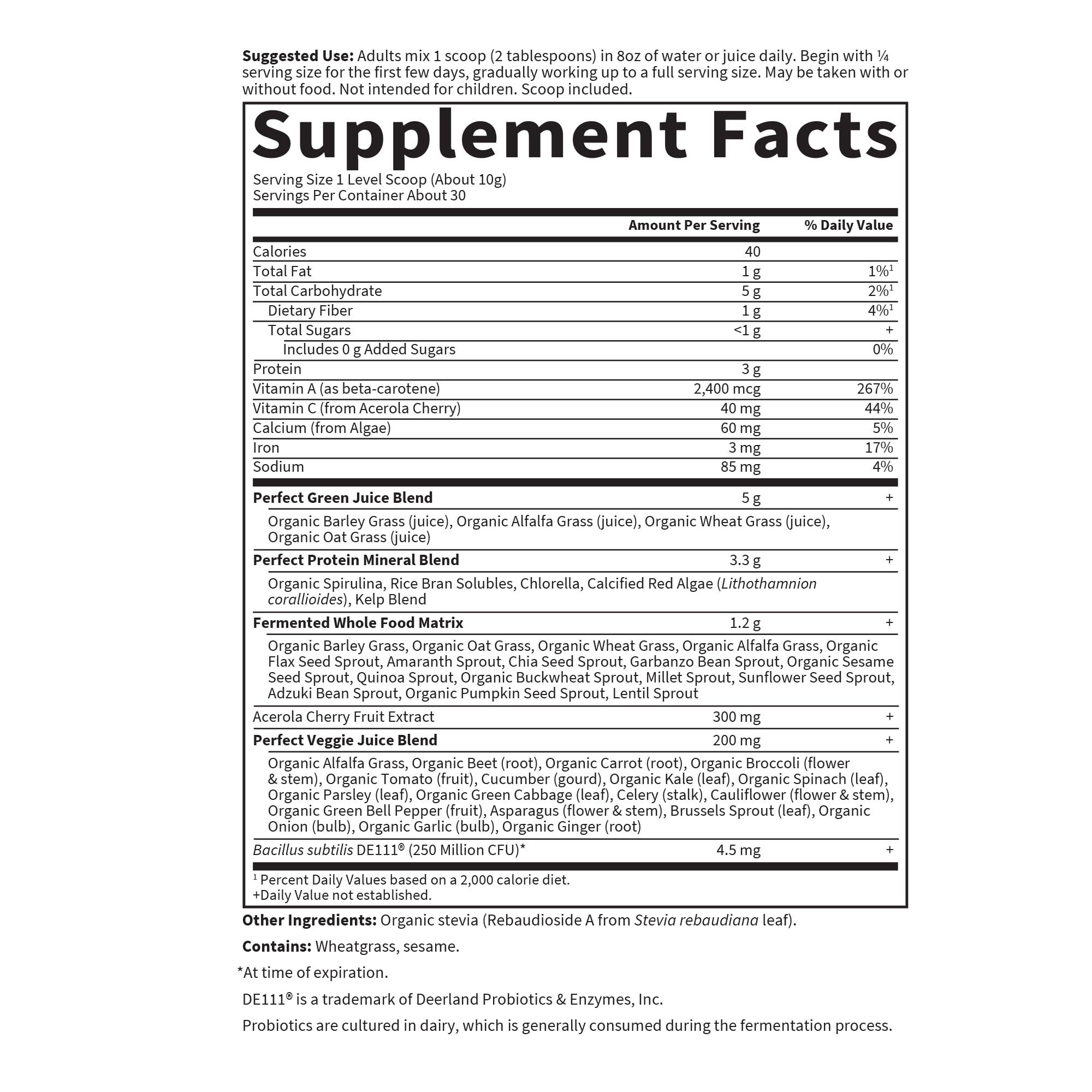 Garden of Life Garden of Life Perfect Food Super Green Formula - 30 Servings | 45 Superfoods, Greens, Fruit & Veggie Juice Superfood Powder Supplement, Probiotics & Organic Spirulina for Digestion & Immune Health