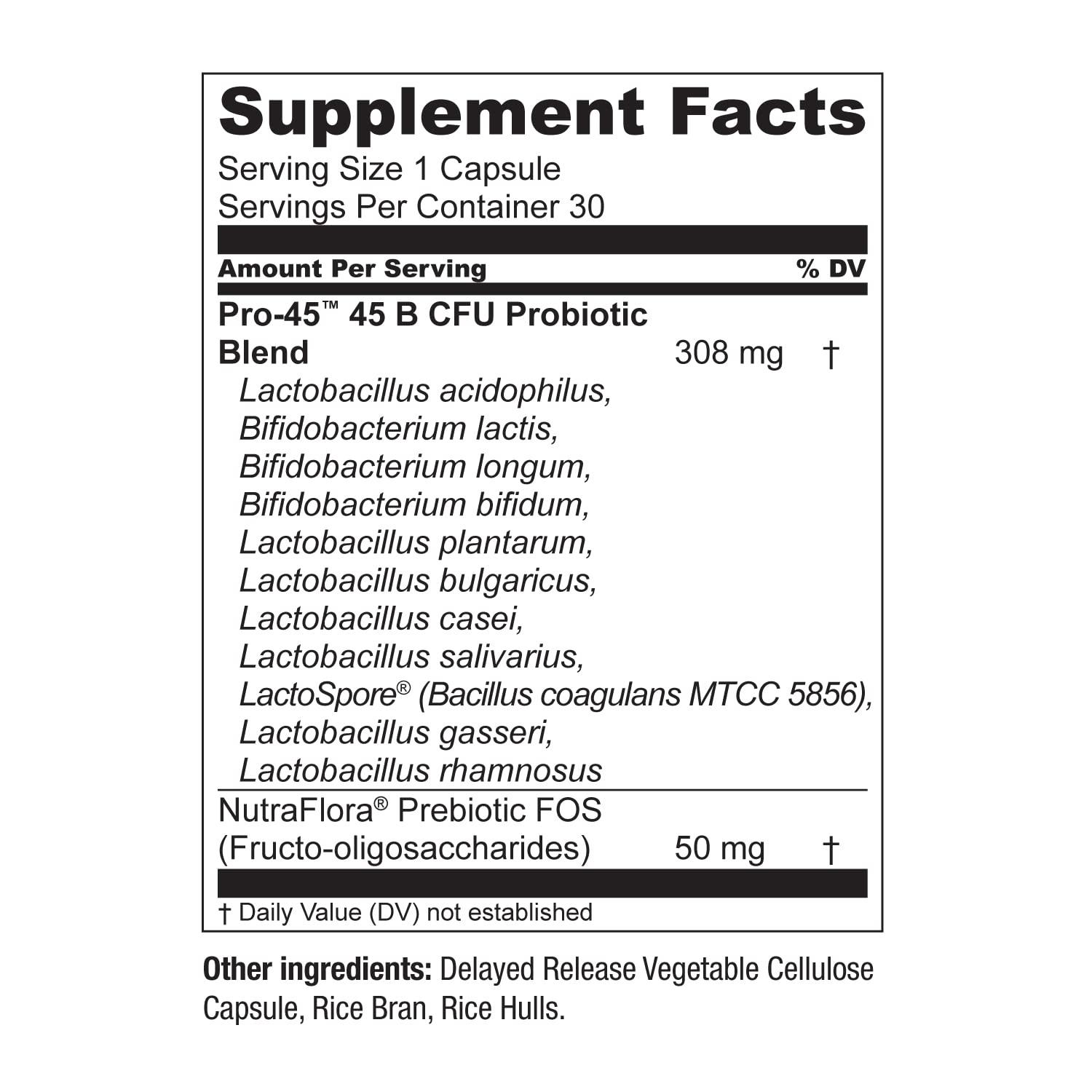 Live Conscious Live Conscious PRO45: Probiotic Formula, 45 Billion CFU, 11 Comprehensive strains. Dairy Free. Delayed Release Veggie caps. Promotes Immune and Digestive Health. 60 Capsules (2-Pack)