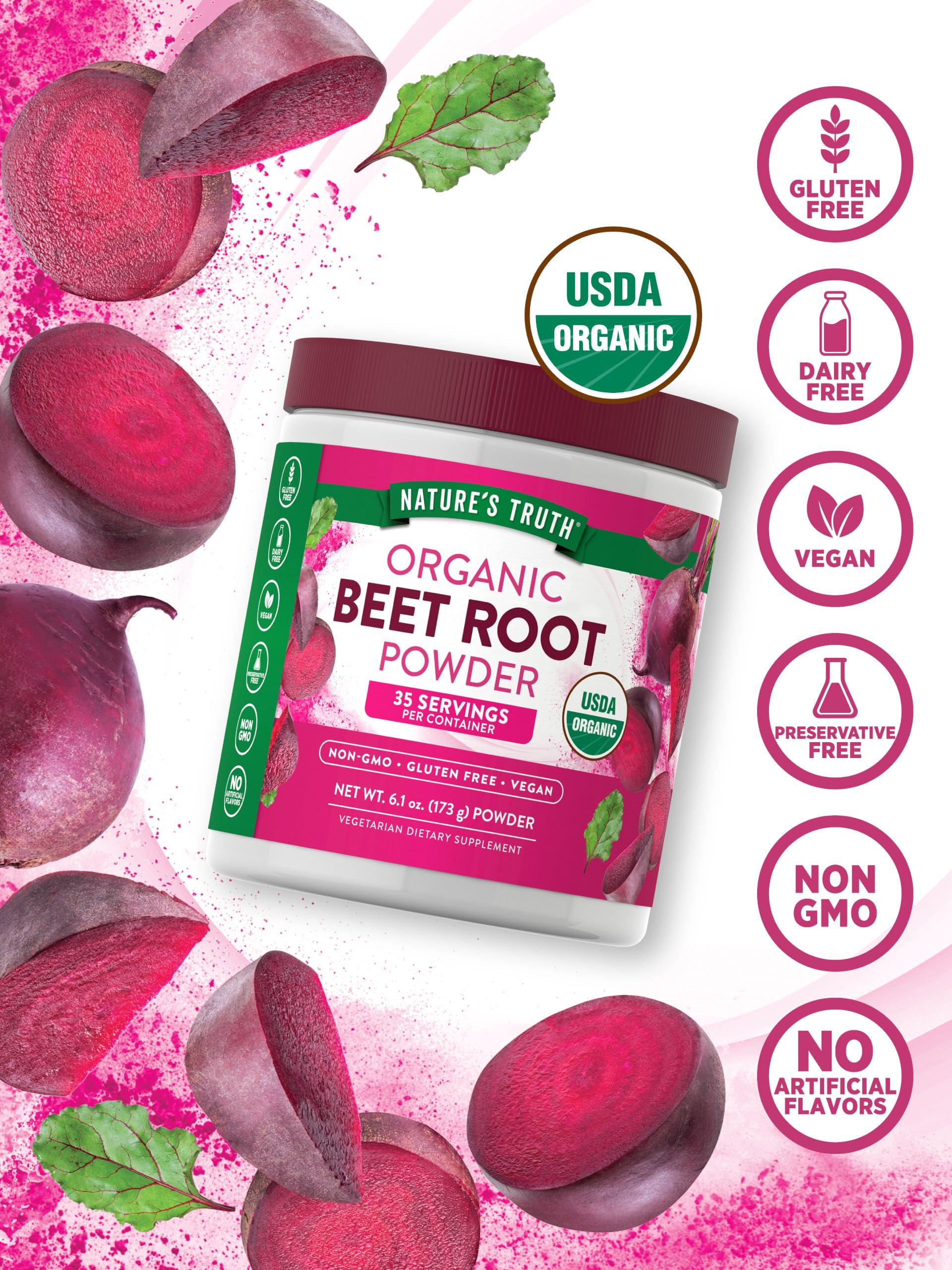 Nature's Truth Nature\'s Truth Organic Beet Root Powder | 6.1 oz | Vegan, Non-GMO & Gluten Free Supplement