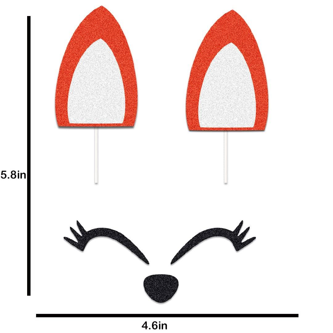 ChoJoy Fox Cake Topper Fox Ears Set Cake Decorations for Fox Themed Birthday Party