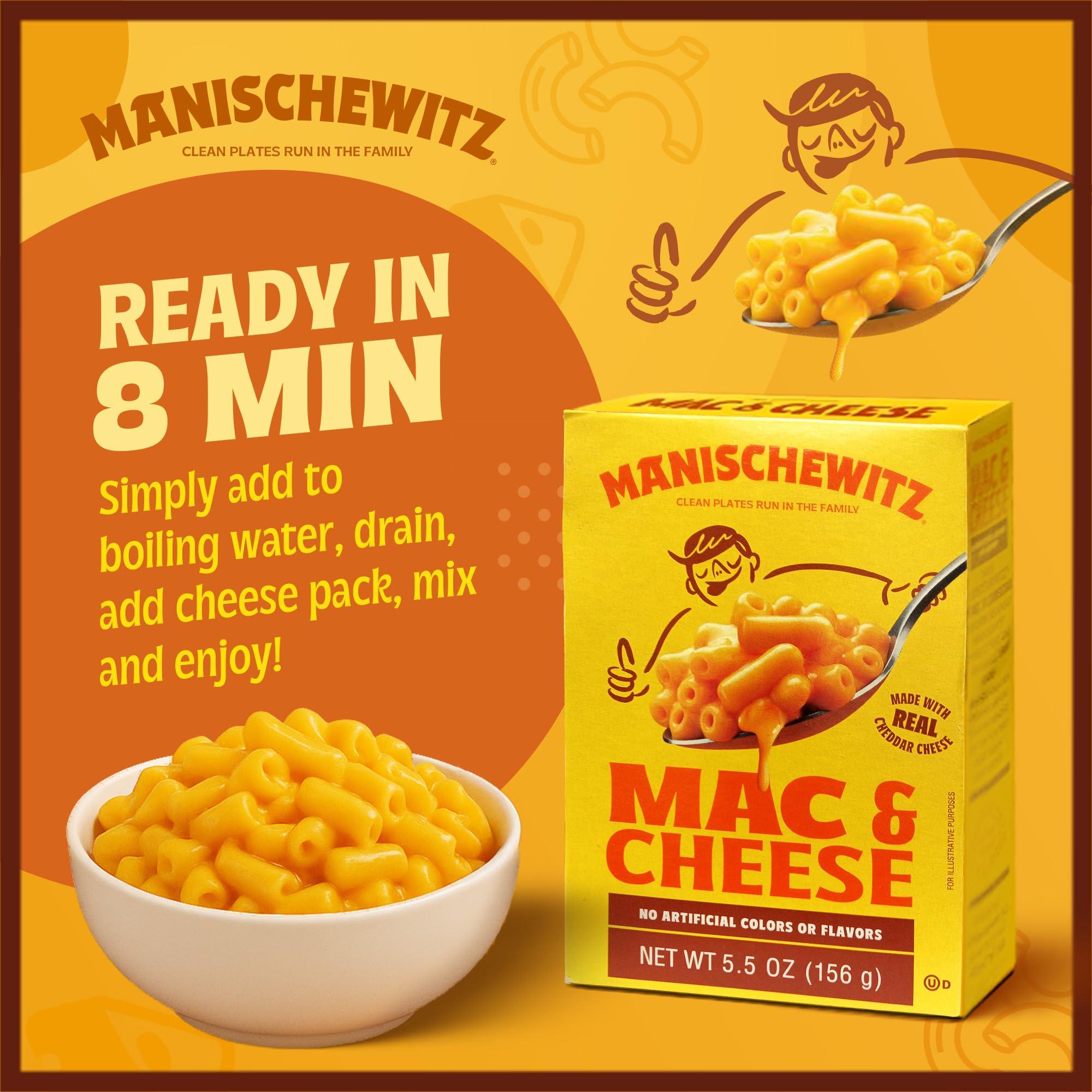 Manischewitz Manischewitz Kosher Mac & Cheese, 5.5oz (4 Pack) Made with Real Cheddar Cheese, No Artificial Colors of Flavors, Certified Kosher