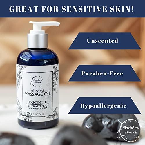 Brookethorne Naturals Massage Oil for Massage Therapy | Massage Kit with Unscented Massage Oil & Lavender Oil for Full Body Massage