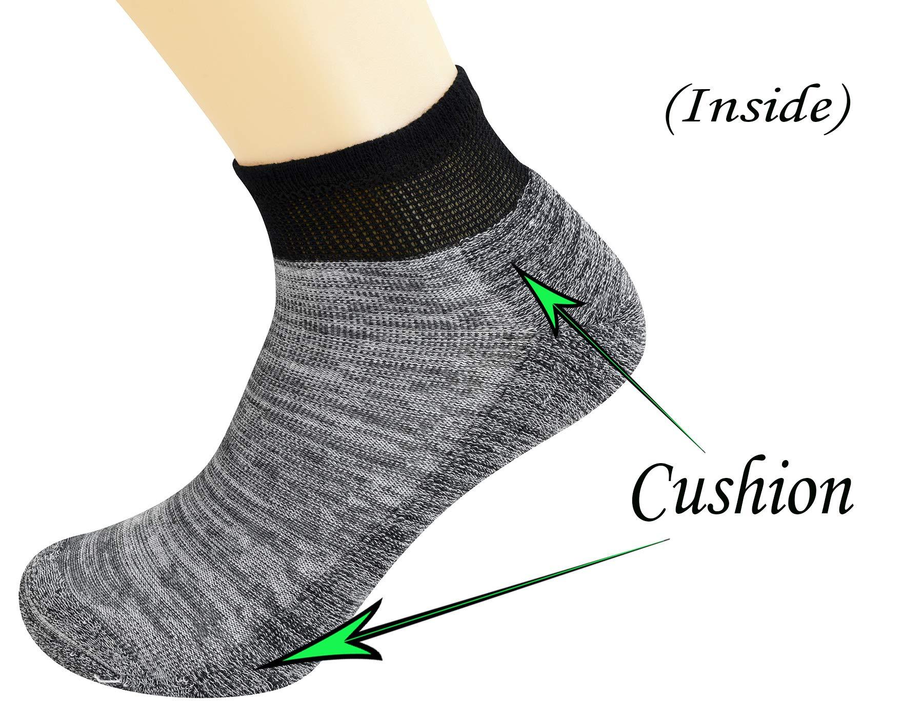 Yomandamor Yomandamor Men\'s 5 Pairs Low Cut Diabetic Socks with Cushion Sole and Seamless Toe