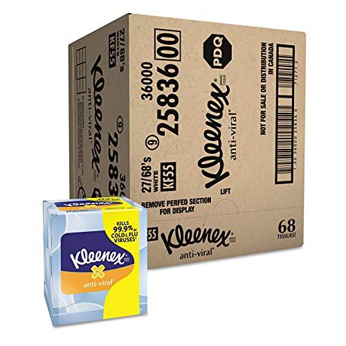 Kleenex Kleenex KCC25836CT Anti-Viral Facial Tissue, 3-Ply, 68 Sheets/Box, 27 Boxes/Carton (Pack of 27)