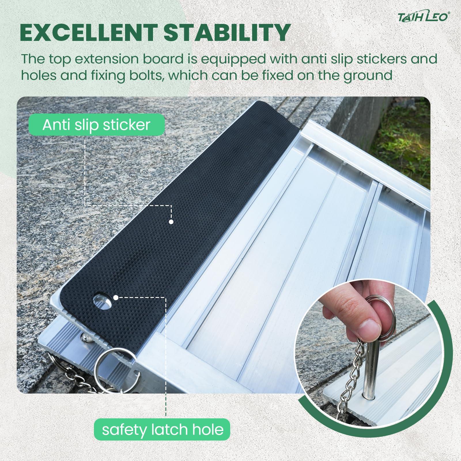 TaiH Leo TaiH Leo 3FT & 7FT Wheelchair Ramps, 800 LBS Capacity Wheel Chair Ramp, Portable Wheelchair Ramp Scooter Ramp, for Home, Steps, Stairs, Doorways, Curbs Black