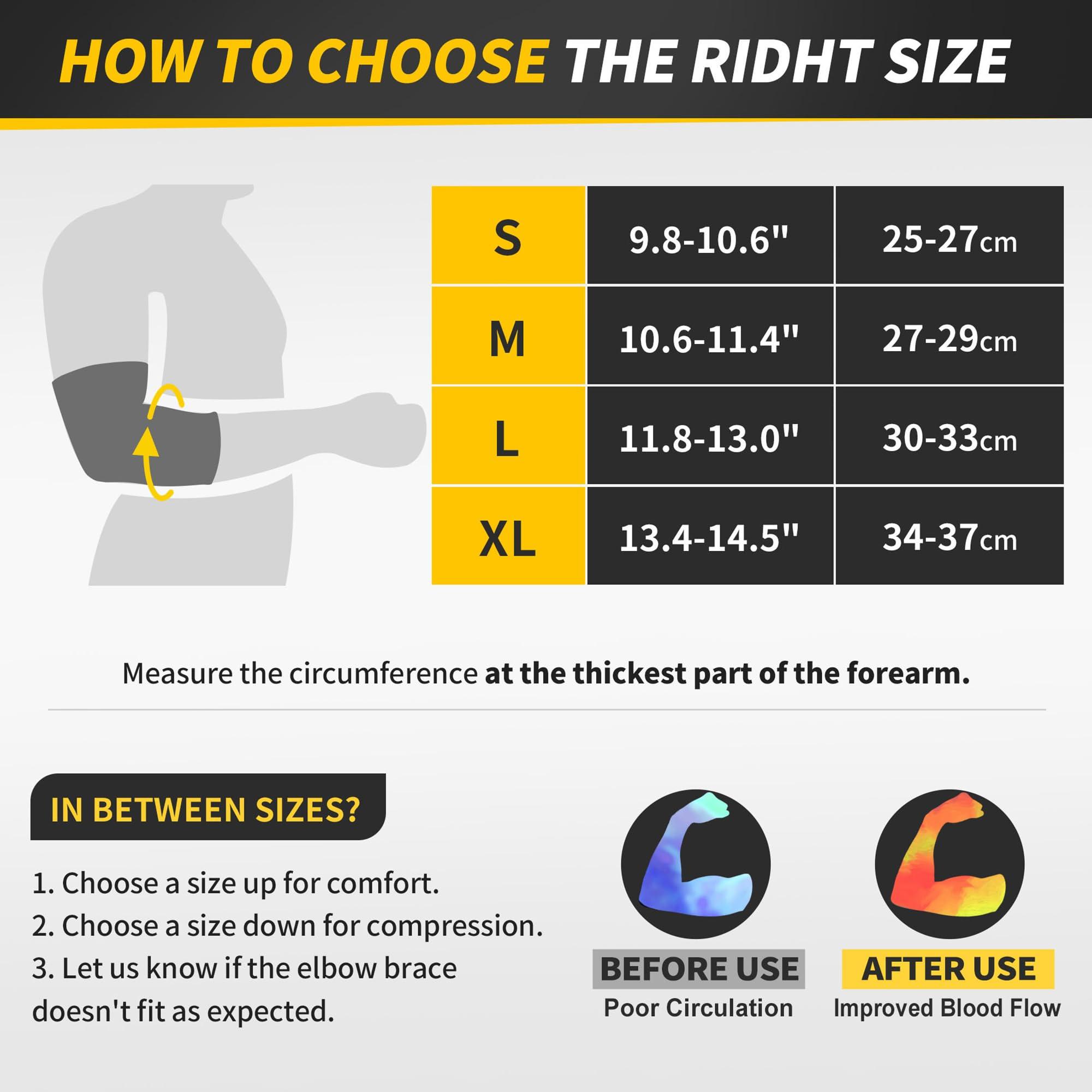 CAMBIVO CAMBIVO 1 Pair Elbow Compression Sleeve with Removable Strap & Gel Pad for Men Women, Elbow Brace for Tendonitis and Tennis Elbow, Golfers Elbow Brace for Weightlifting, Arthritis, Workout, Joint Pain