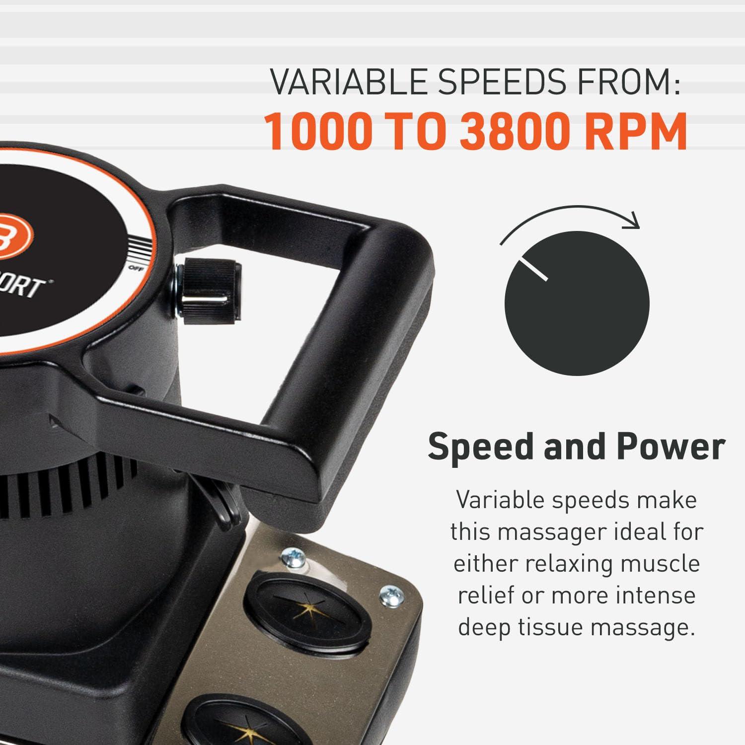 Body Sport Body Sport Therapeutic Variable Speed Professional Vibrating Massager for Pain & Aching Muscle Relief High-Powered, Effective, Chiropractic Myofascial Release Tool & Trigger Point Therapy