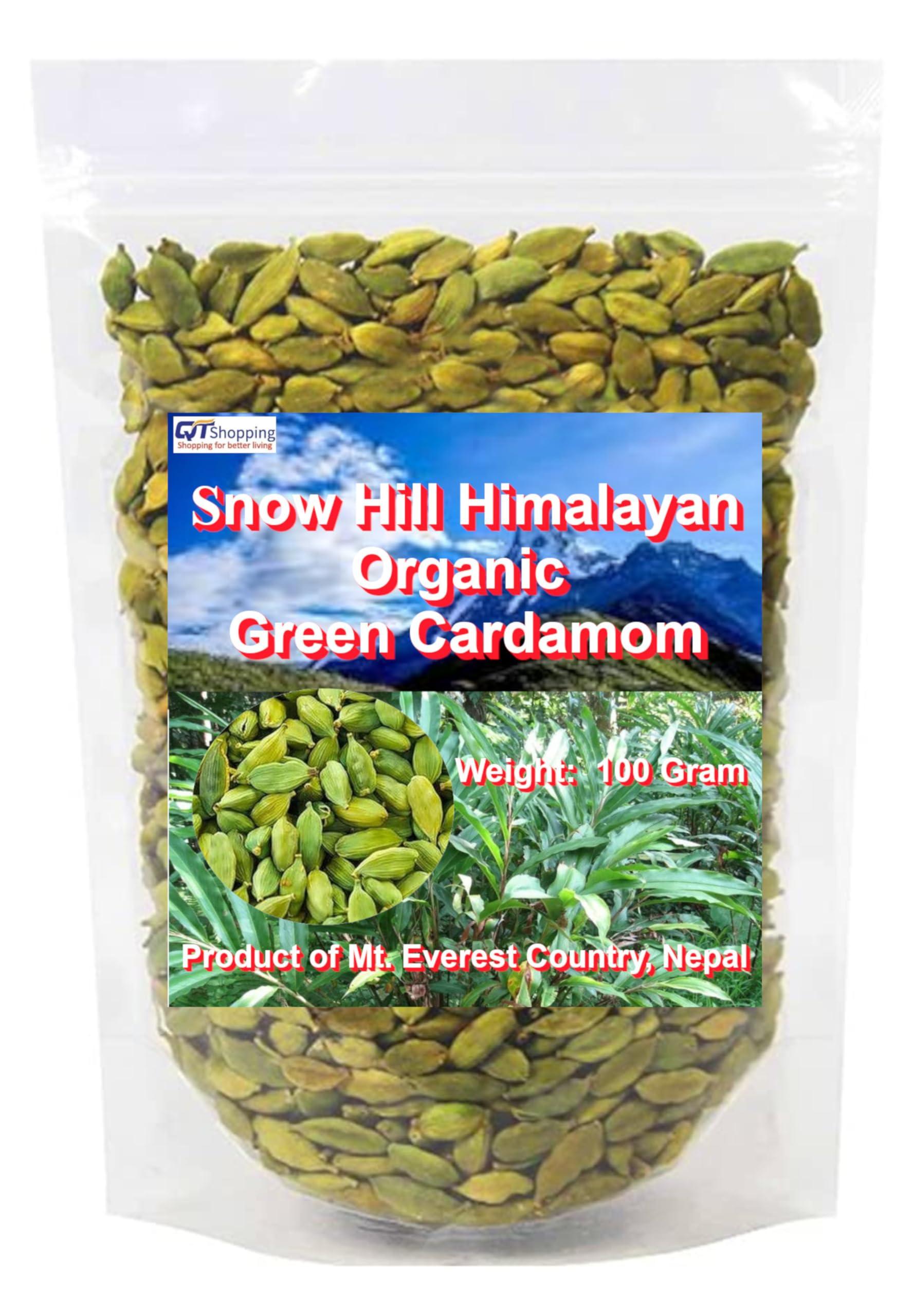 Snow Hill Snow Hill Organic Green Whole Cardamom (Disambiguation) Small Nepali Sukumel Cardamom Elaichi, Organic Flavor Aromatic Herbs Spices - Harvested In Mt. Everest Country Nepal
