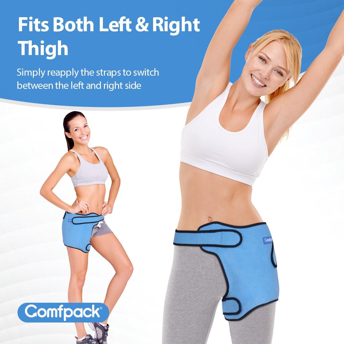 Comfpack Comfpack Hip Ice Pack Wrap for Hip Bursitis & Replacement Surgery, Reusable Compress Hip Brace with Gel Hot Cold Pack for Injuries, Hip Flexor Pain, Inflammation, Sciatica Nerve, Hamstring