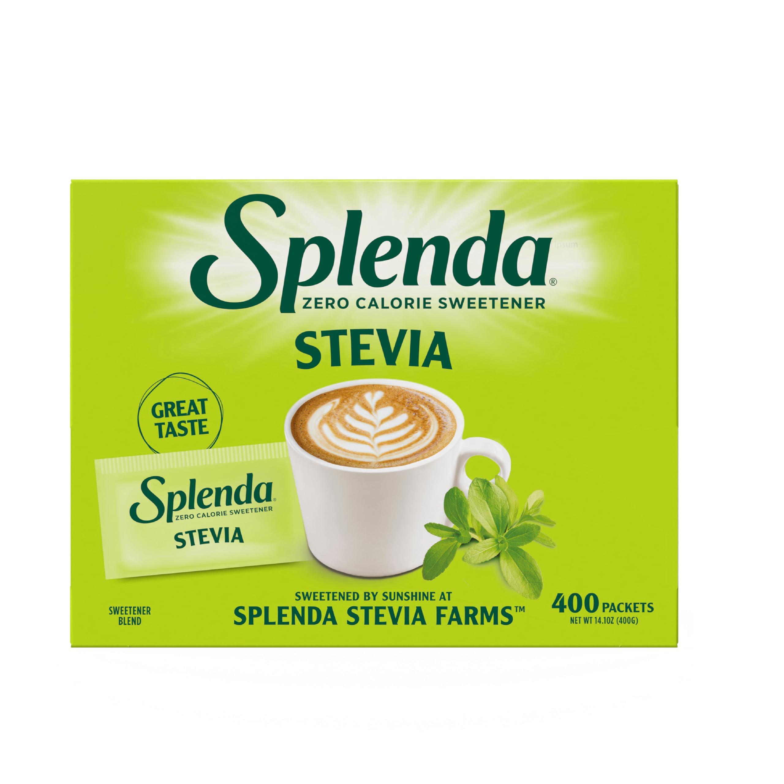 SPLENDA SPLENDA Stevia Zero Calorie Sweetener, Sugar Substitute Packets, 400 Count (Pack of 1)