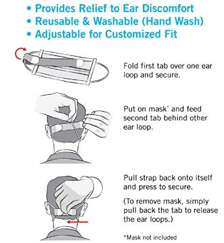 VELCRO Brand VELCRO Brand Face Mask Extender Straps 4pk White, 12” x 1” Comfortable and Adjustable Ear Savers, VEL-30085-USA