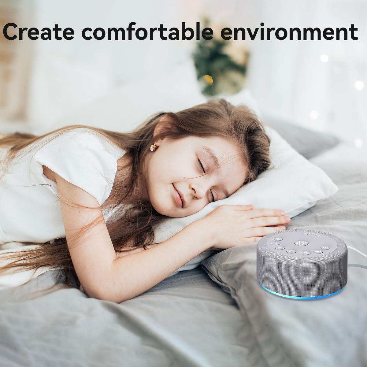 Hushing Sound Machine Night Light White Noise Machine 30 Non Looping Sounds 12 Lights 5 Timers 36 Adjustable Volume Memory Function Brown Noise Sleep Sounds Machine for Baby Kids Adult & Home Office Travel