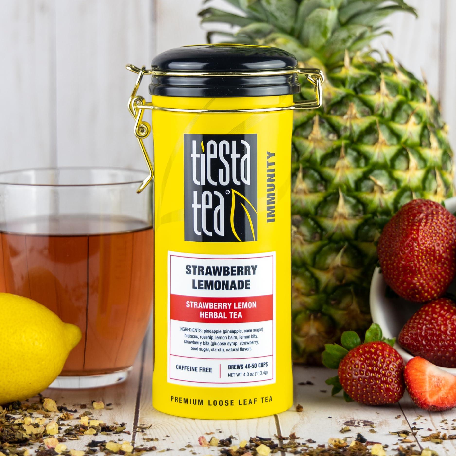 Tiesta Tea Tiesta Tea - Strawberry Lemonade | Strawberry Lemon Herbal Tea | Premium Loose Leaf Tea | Non-Caffeinated Fruit Tea | Make Hot or Iced Tea & Brews Up to 50 Cups - 4 Ounce Refillable Tin