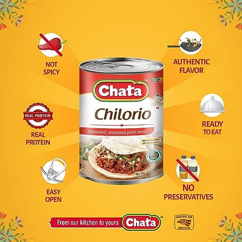 Chata CHATA Pork Chilorio 13.05 Oz Can | Shredded, Seasoned Pork Meat Pack 1