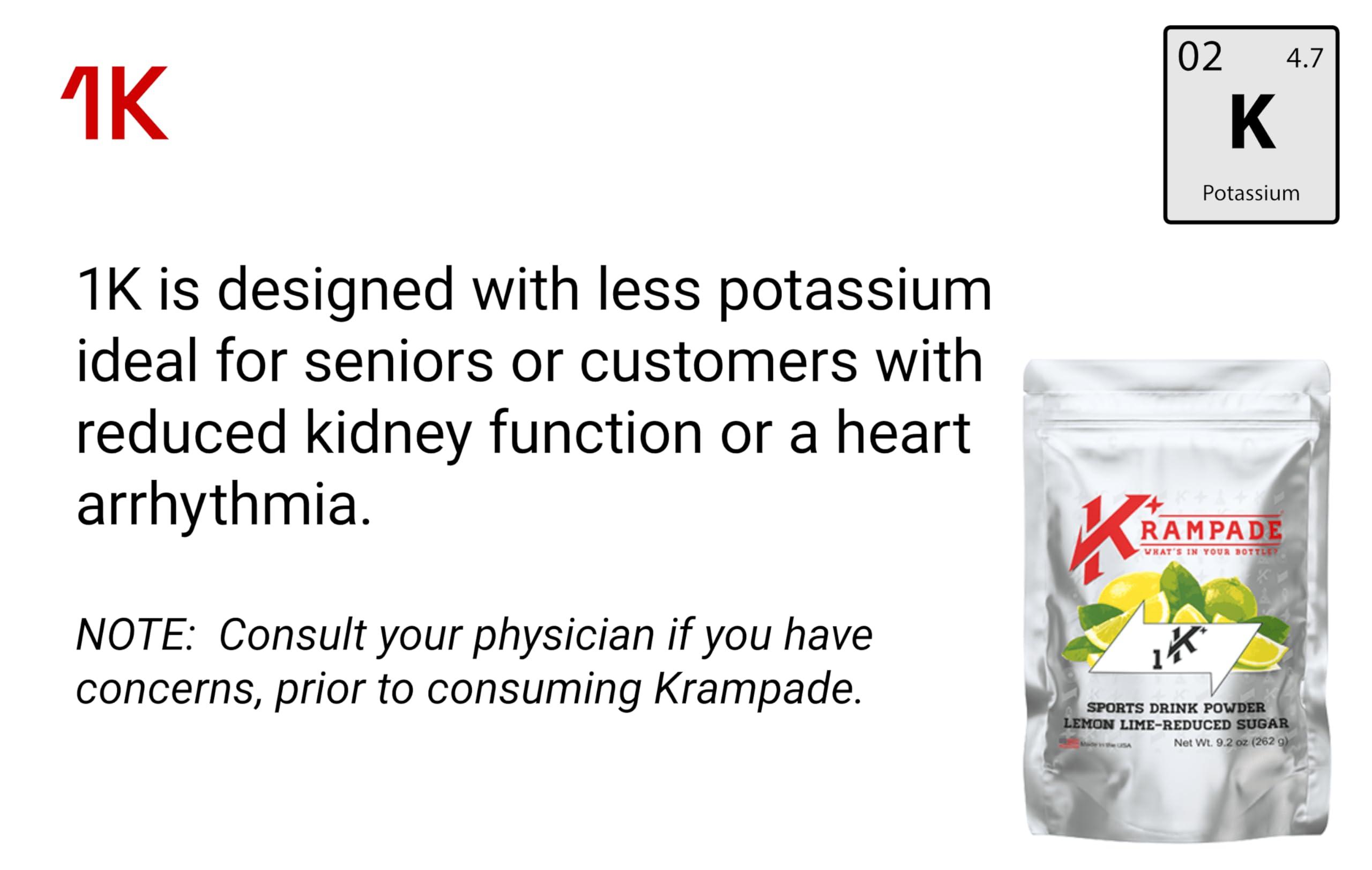Krampade Krampade 1Krs Potassium Powder Drink Mix | 1000 mg | Hydration and Cramp Prevention