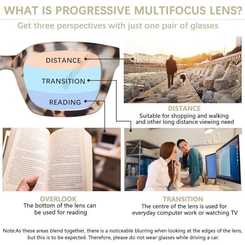 ZONLON ZONLON 4 Pack Progressive Multifocus Reading Glasses for Women Oprah Style Blue Light Blocking Computer Readers (4 Mix C1, 1.5)