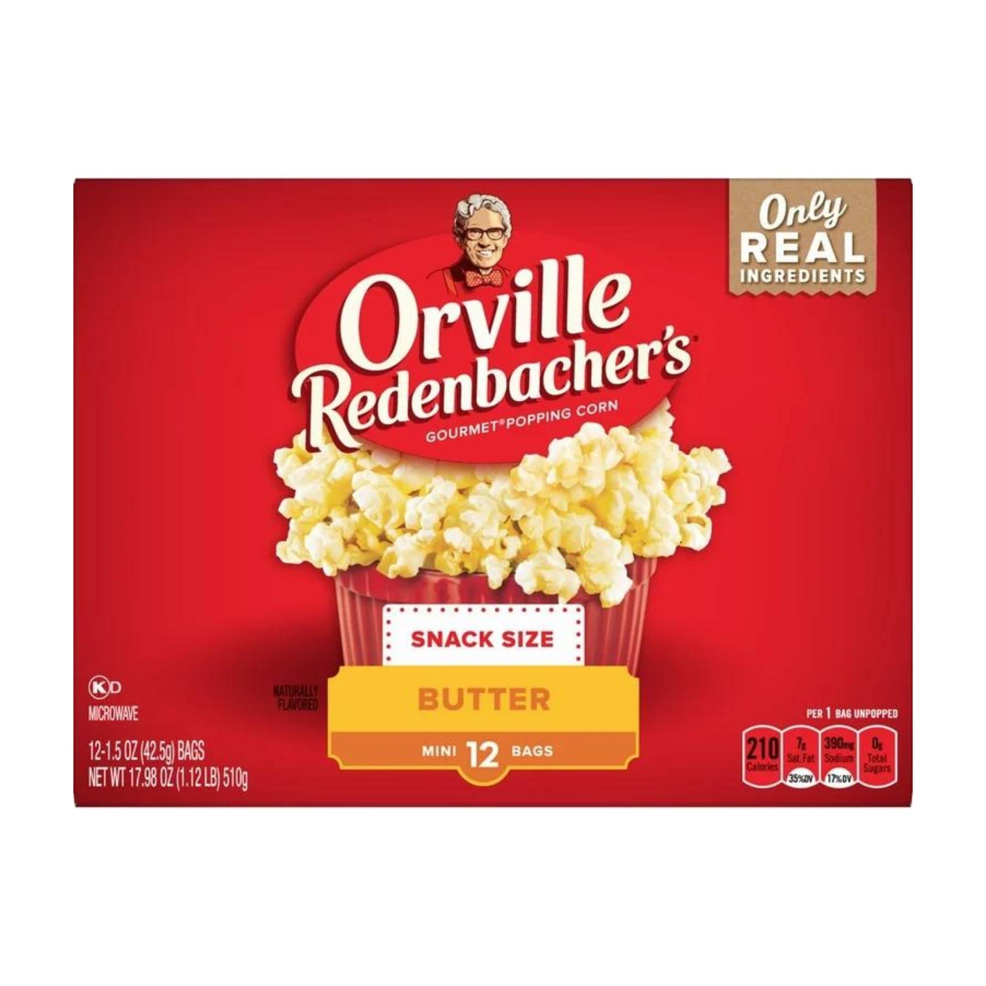 Create and Bundle Microwave Popcorn Orville Redenbacher\'s Butter Popcorn, Mini Bags, 1.5 oz, 12 Count, 1 box contains, 12 Mini Bags of Butter Popcorn + Create Sticker