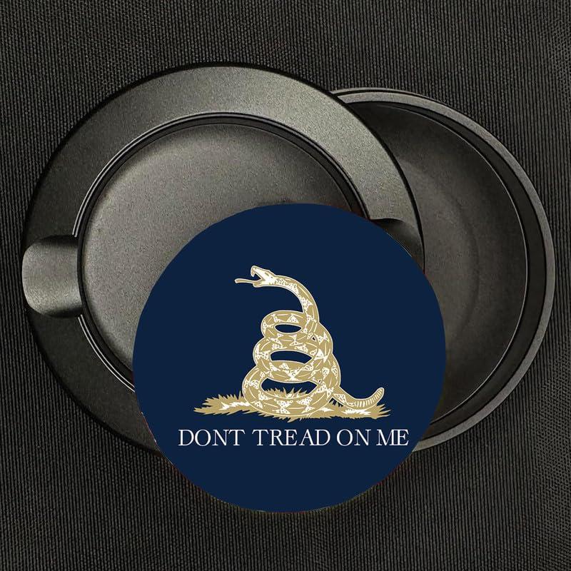 Brotherhood Metal Zyn Container | Metal Zyn Holder | Zyn Metal Can | Metal Container for Zyn Holder | Metal Zyn Pouch Cans | Don\'t Tread on Me Flag | Gadsden Flag | Navy Beige White