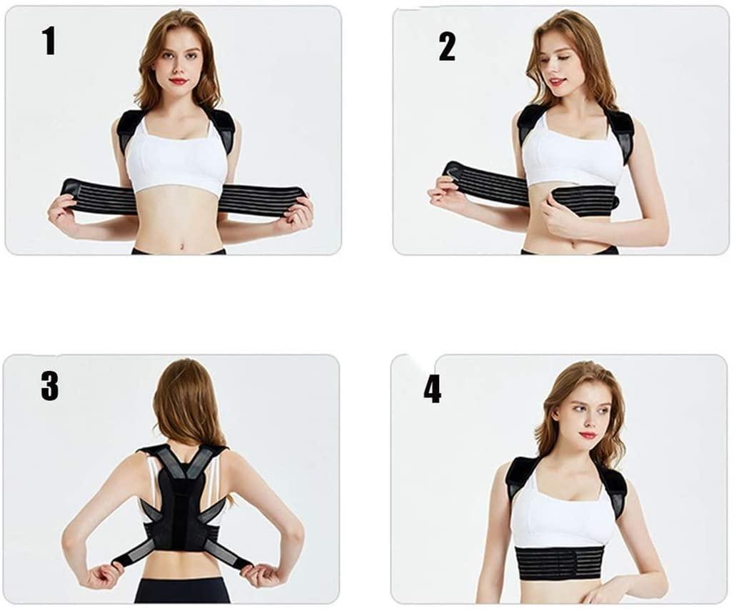 SJHY Posture Corrector Back Brace Straightener for Women Men Teens Adjustable Kyphosis Clavicle Brace Correct Shoulder Posture Support Strap Back Posture (Size : Small)