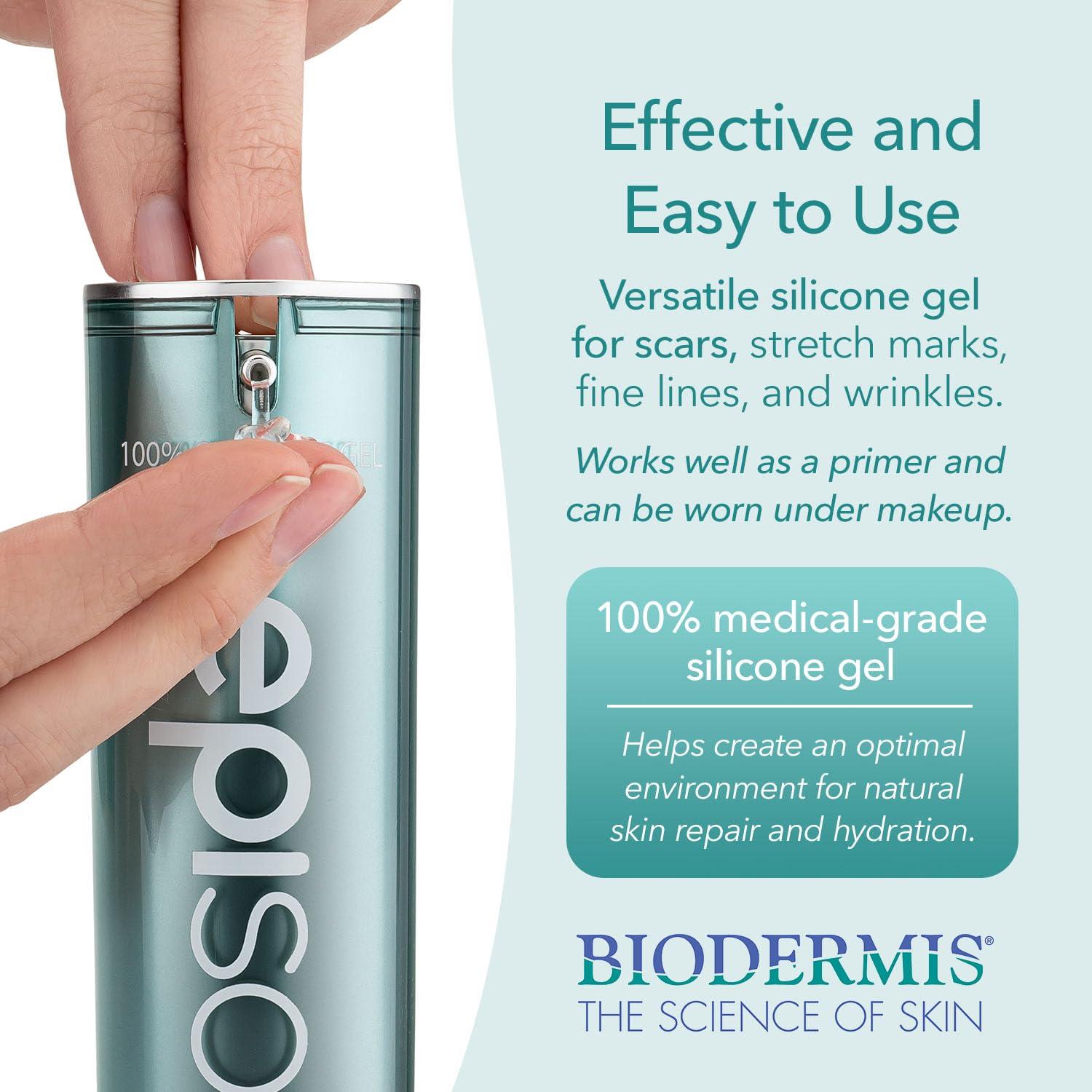 BIODERMIS Biodermis Episof Silicone Scar Gel Pump, Premium Grade Skin Repair Silicone Gel for Scars, Stretch Marks, Fine Lines & Wrinkles - Advanced Scar Care, Fast-Drying, Non-Oily, Scar Cream Post Surgery