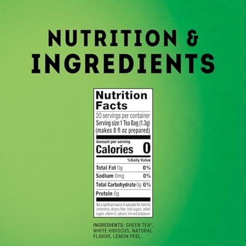 Lipton Lipton Lemon Green Tea Bags, Flavored, Unsweetened Teabags for Hot or Iced Tea with Caffeine and Flavonoids, 120 Total Bags (20ct - Pack of 6)