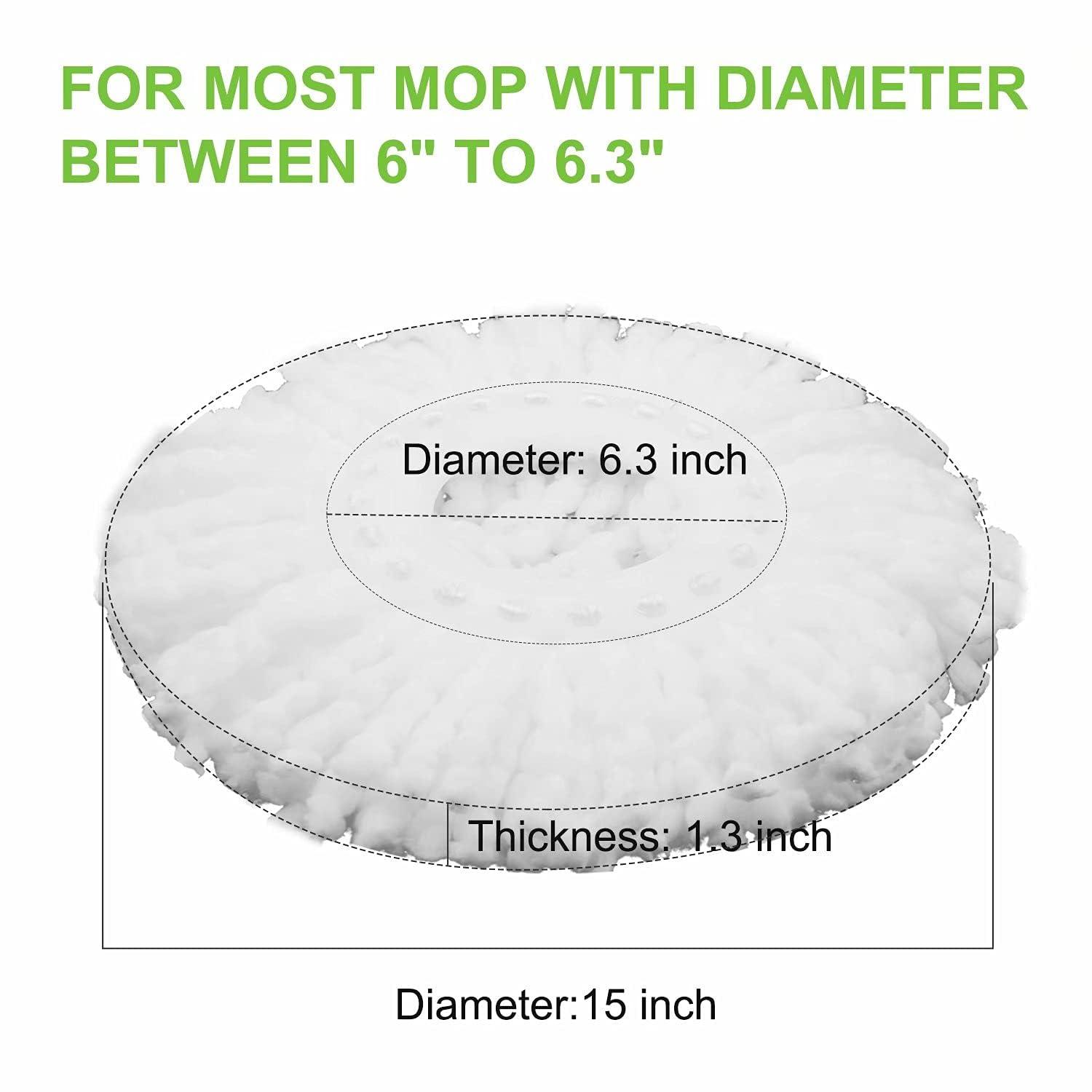 ANBOO Mop Head for Hurricane Spin Mop Microfiber Mop Head for 360°Spin Magic Mop Refills Round Standard Size Mop Pads 4 Packs