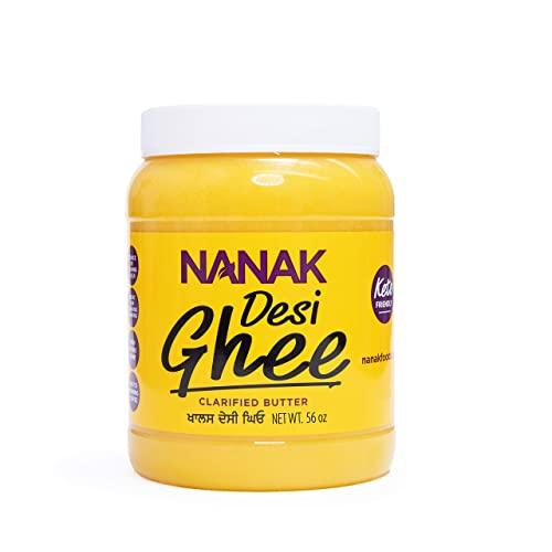NANAK Nanak Organic Grass-Fed Ghee Clarified Butter - Premium Quality Keto & Paleo Friendly, Non-GMO, Pasture Raised - Lactose, Casein, & Gluten-Free Great Alternative for Butter (56 oz)