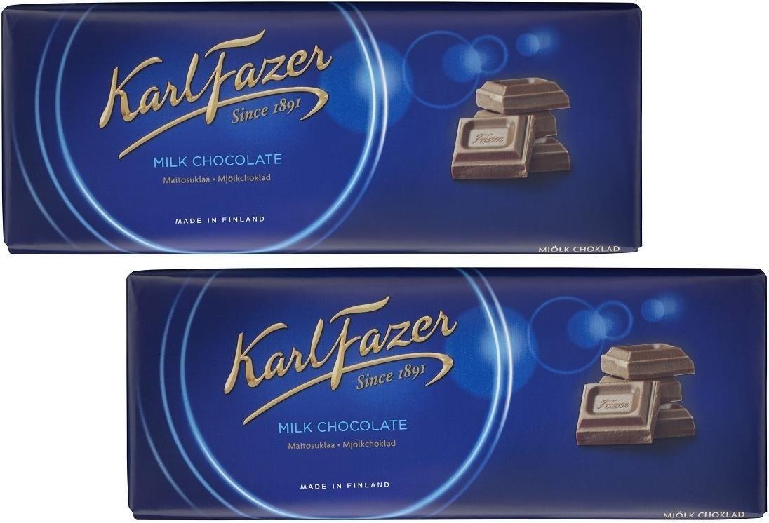 Fazer Karl Fazer Blue Original Finnish Milk Chocolate Bar, 200 g / 7.05 oz, Made in Finland