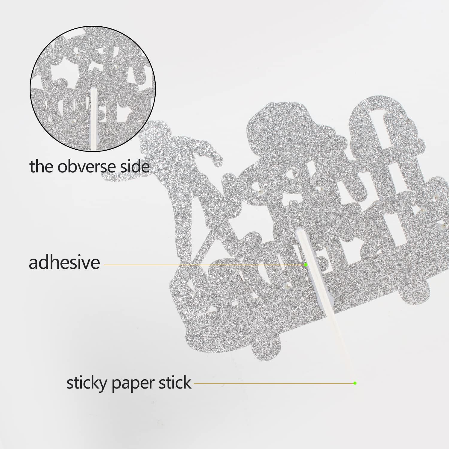 LHCING Girl's Skateboard Happy Birthday Cake Topper - 80's Retro Birthday Party Glitter Skateboard Cake Topper - Sport Skateboarding Birthday Party Cake Topper Decoration