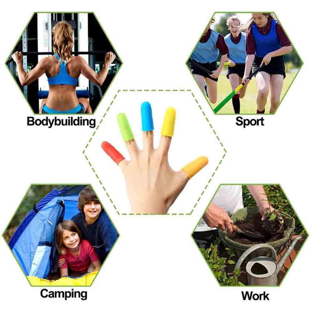 TOOLSTAR Finger Protectors 5 pcs Silicone Finger Protector Finger Cover Caps Anti-Cut Heat Resistant Anti-Slip Fingers Cover for Chopping, Sewing, Wax, Hot Glue (Green)