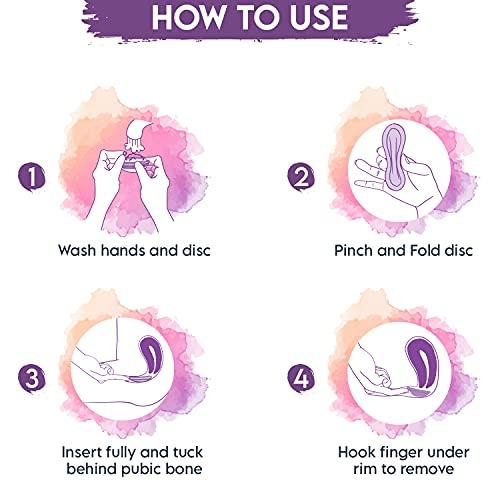 EcoBlossom CareCup Reusable Menstrual Disc - Set of 2 Menstrual Cup - Soft Period Disc for Women Designed with Flexible, Medical-Grade Silicone Period Cup (2 Large)