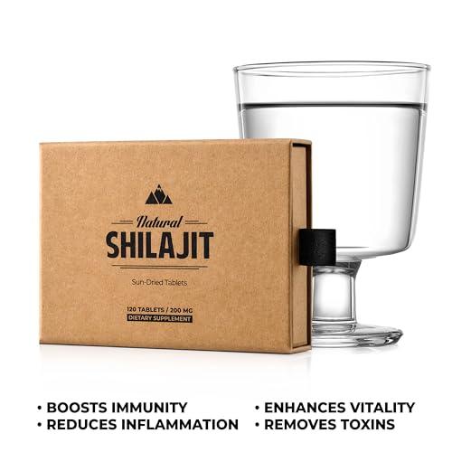 NATURAL SHILAJIT Natural Shilajit Tablets - 120 Count, Sun Dried 100% Pure Shilajit for Men & Women with Fulvic Acid & 85+ Essential Trace Minerals for Peak Physical & Mental Performance, Immune Health & Detox