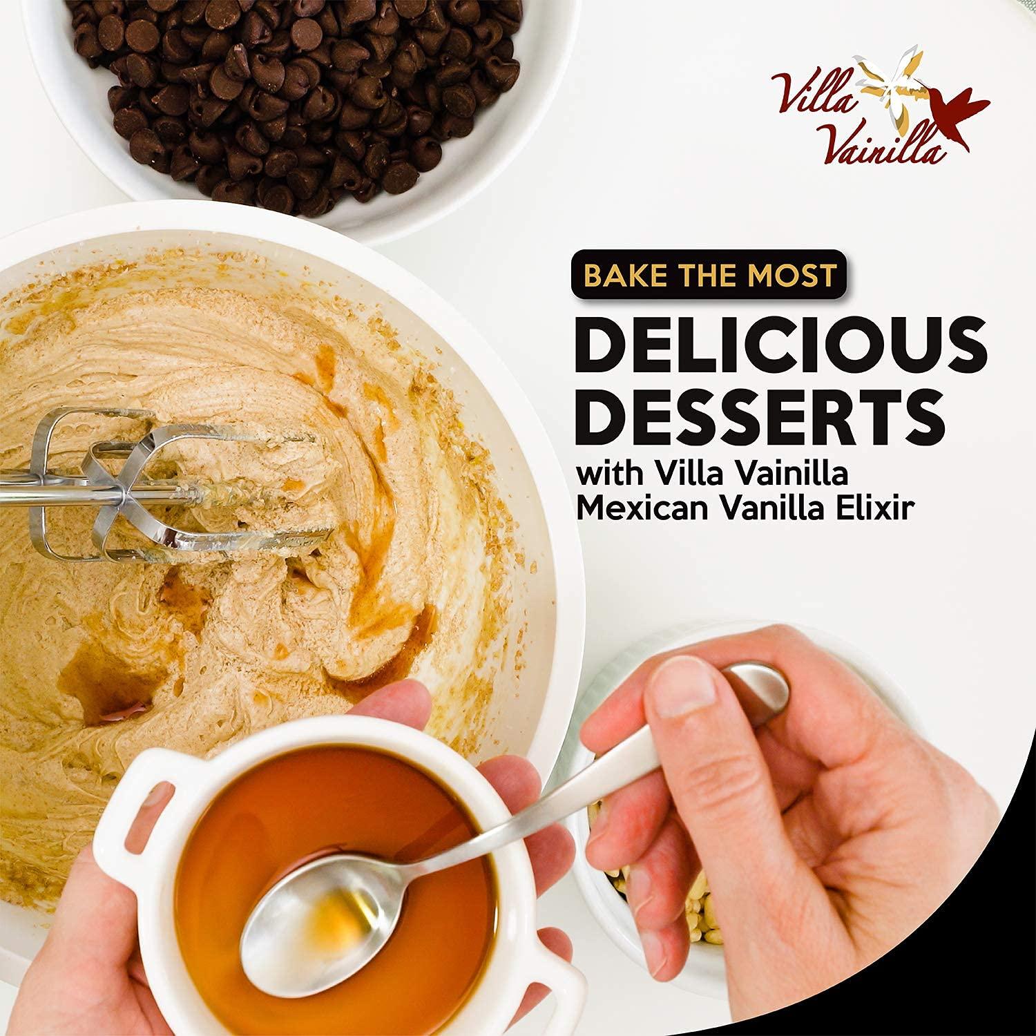 Villa Vainilla Villa Vainilla Pure Vanilla Extract - Elixir Premium Mexican Vanilla | All Natural Pure Vanilla Extract | For Chefs and Home Cooking | Perfect for Baking, Dessert Making | Vanilla Extracto | 4.2 oz