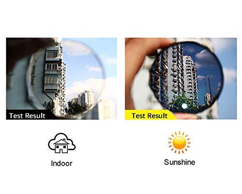 EFLAL EFLAL Near Far Varifocal Multifocal Progressive Women Transparent Orange UV400 Transition Photochromic Reading Glass (175 distance, 300 reading, Transparent Orange)