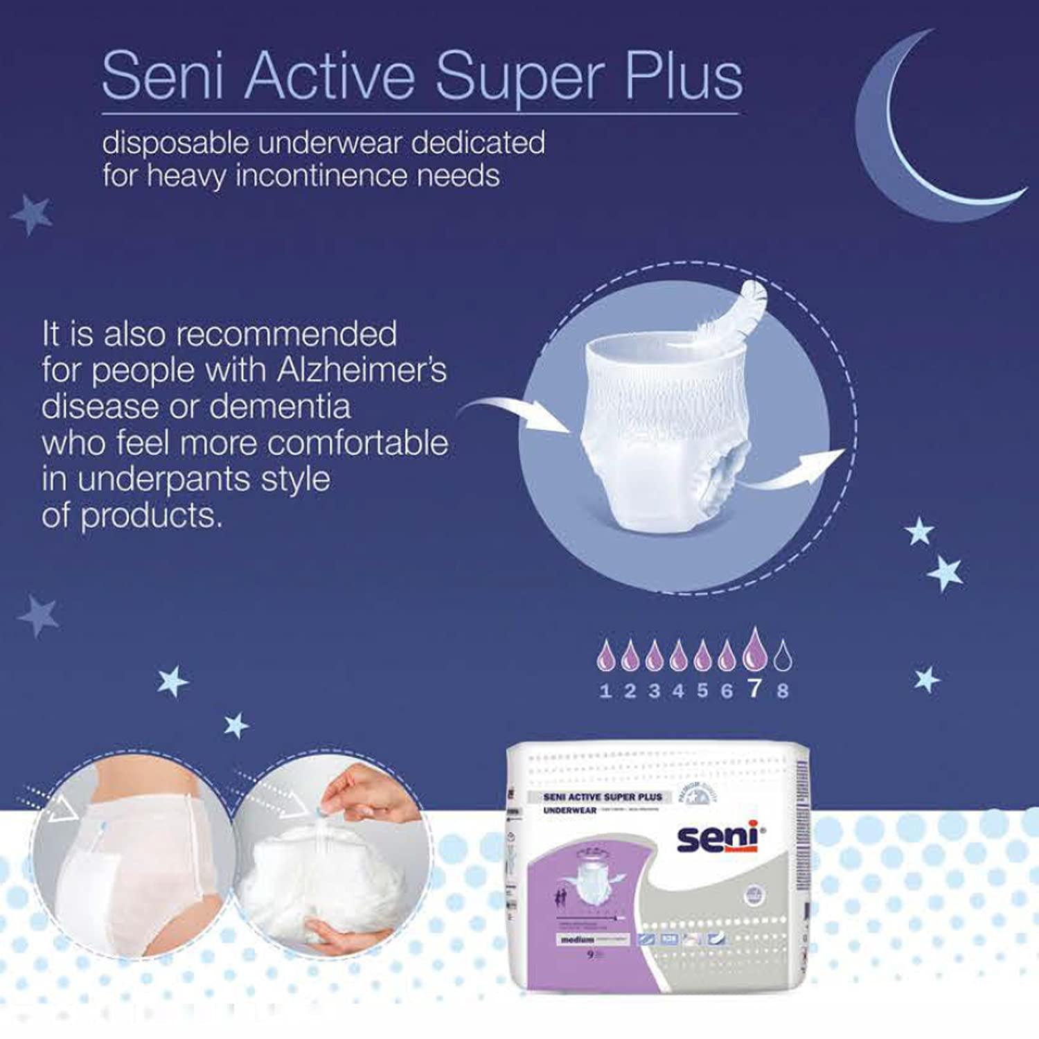 Seni Seni Active Super Plus Disposable Underwear Pull On with Tear Away Seams X-Large, S-XL07-AP1, Heavy, 28 Ct
