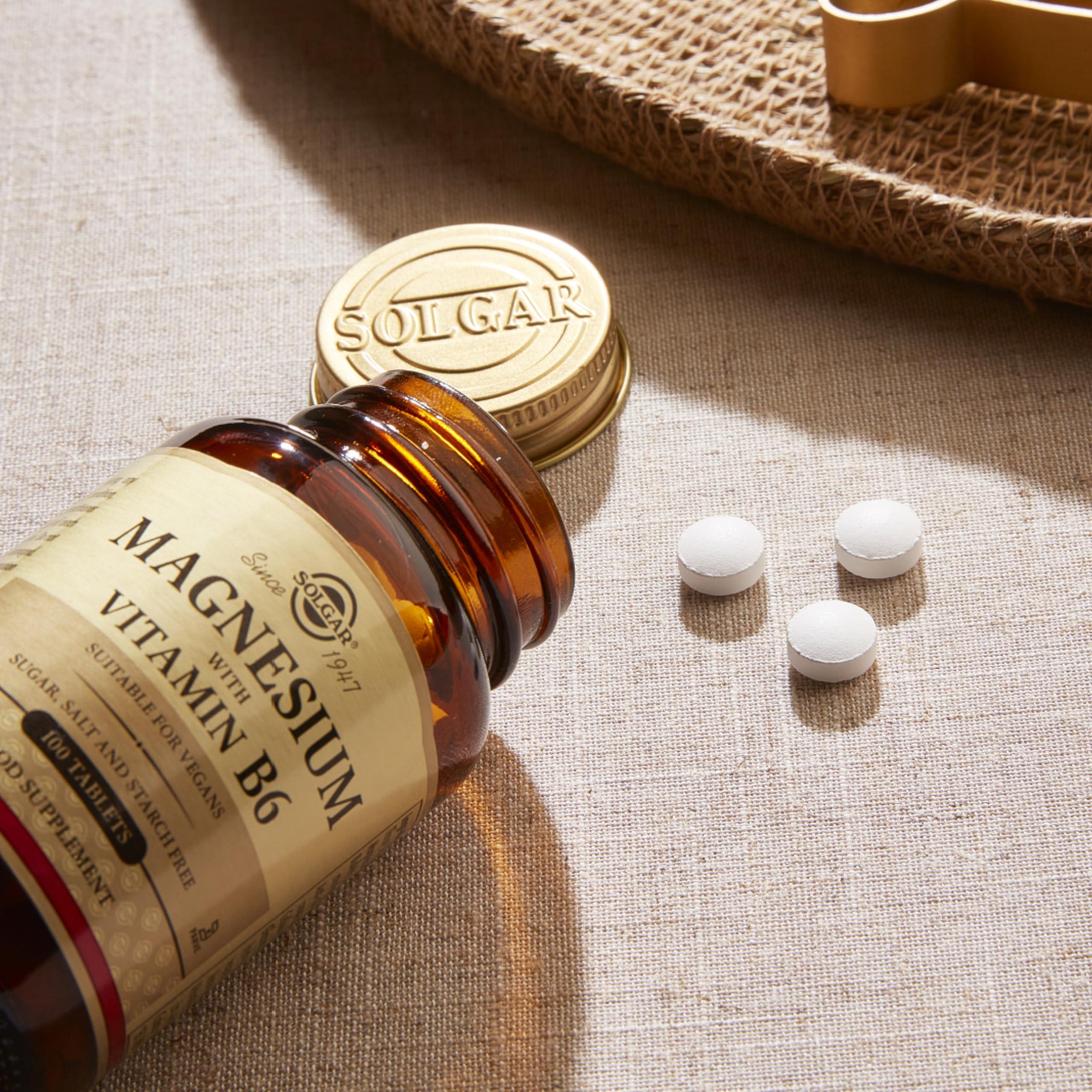 Solgar Solgar Magnesium with Vitamin B6 - 100 Tablets - Promotes Healthy Bone Mineralization, Supports Nerve & Muscle Function - Non-GMO, Gluten Free, Dairy Free, Kosher - 33 Servings