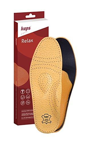 Kaps Orthotic Leather Insoles for Flat Feet and Plantar Fasciitis with Arch Support, Men and Women, Kaps Relax (Men 11 US / 44 EUR)