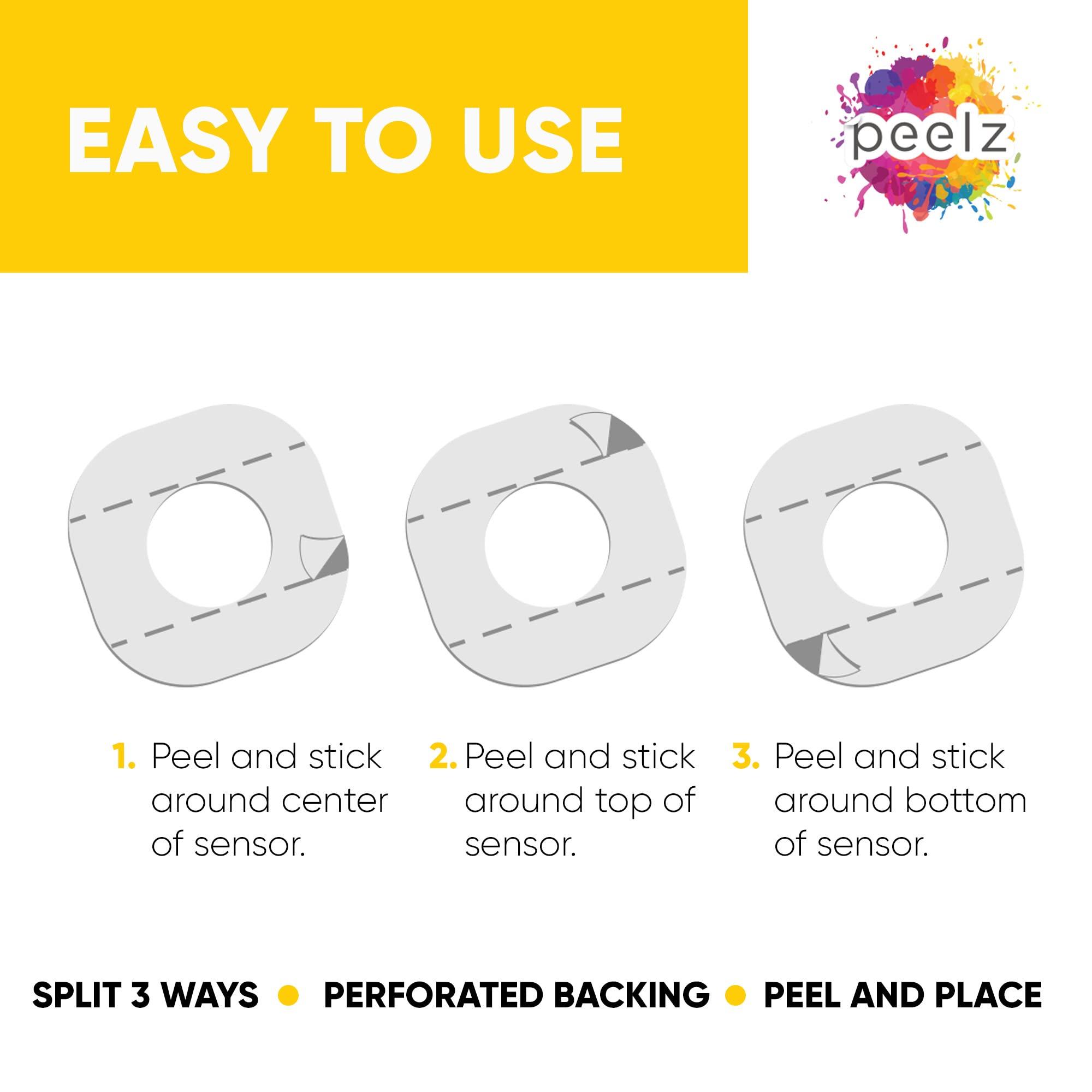 Peelz Peelz Dexcom G7 Adhesive Patches Designed for The DEXCOM G7 and Stelo Waterproof & Sweatproof Adhesive for 15 Days, Sensitive Skin Diabetic Patches for Glucose Monitor Cover Pack of 15 (Tie-Dye)