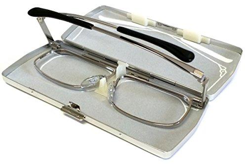 Kanda Of Japan SlimFold Kanda (003) of Japan Folding Reading Glasses w/Case in Silver ; +2.00