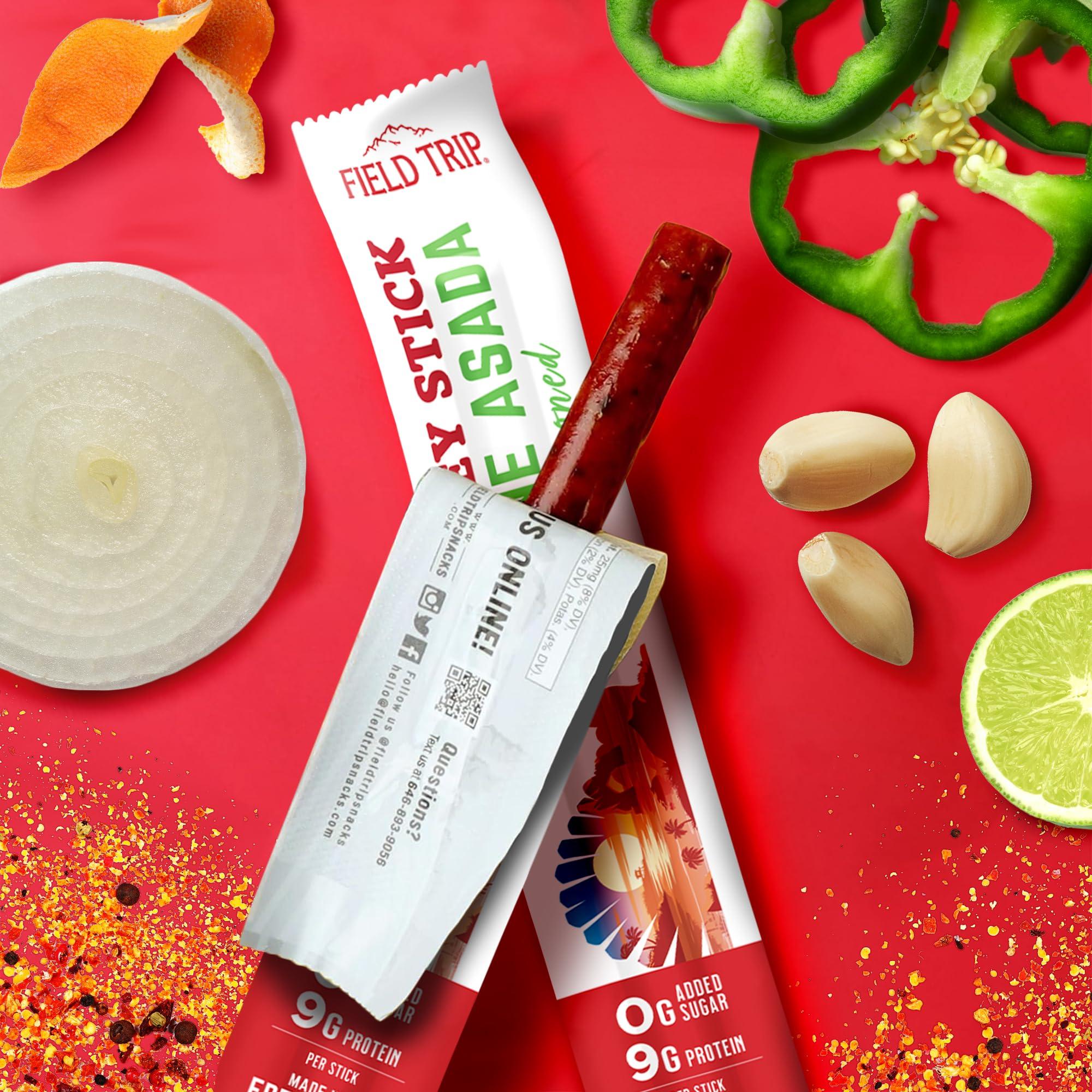 Field Trip Field Trip Free Range Carne Asada Turkey Jerky Snack Sticks, Keto, Paleo, Gluten Free, Allergy Friendly Snack, High Protein, 80 Calorie Snack, 1oz, 10 Pack