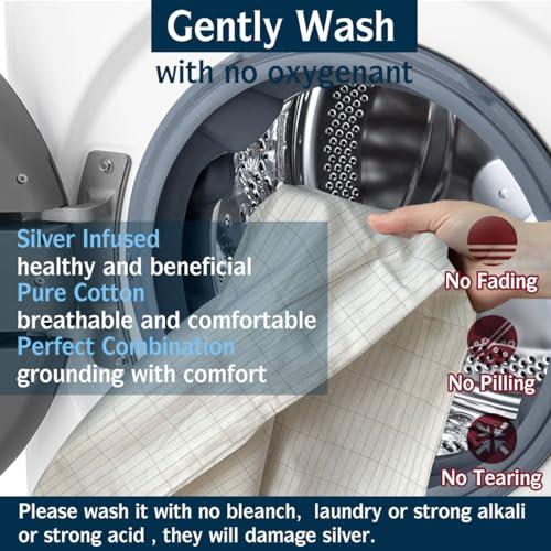 LDDJIOD Grounding Sheet for Sleeping, Grounding Mat for Bed with Silver Thread, Grounding Sheet Conductive Grounding for Pain Relieving (60\" * 80\")