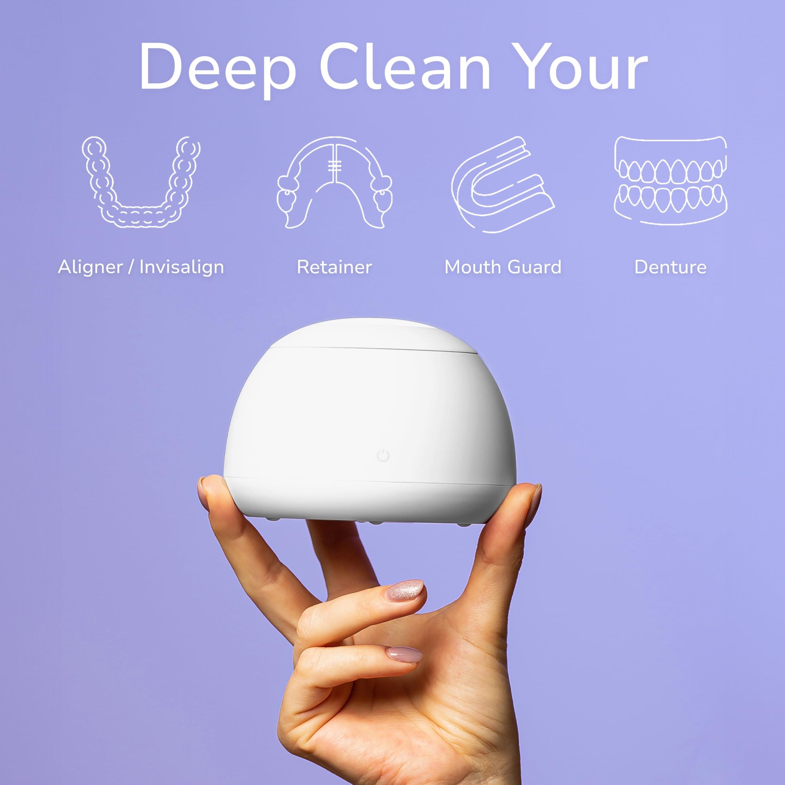 Zima Dental Zima Dental Pod | Arctic White | Ultrasonic Retainer Cleaner Machine | Aligner, Nightguard, Mouth Guard, Denture Cleaner | Oral Dental Care FSA HSA Approved
