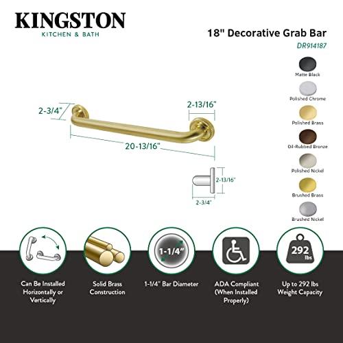 Kingston Brass Kingston Brass DR914186 Camelon 18" Grab Bar, 1-1/4" Diameter, Polished Nickel