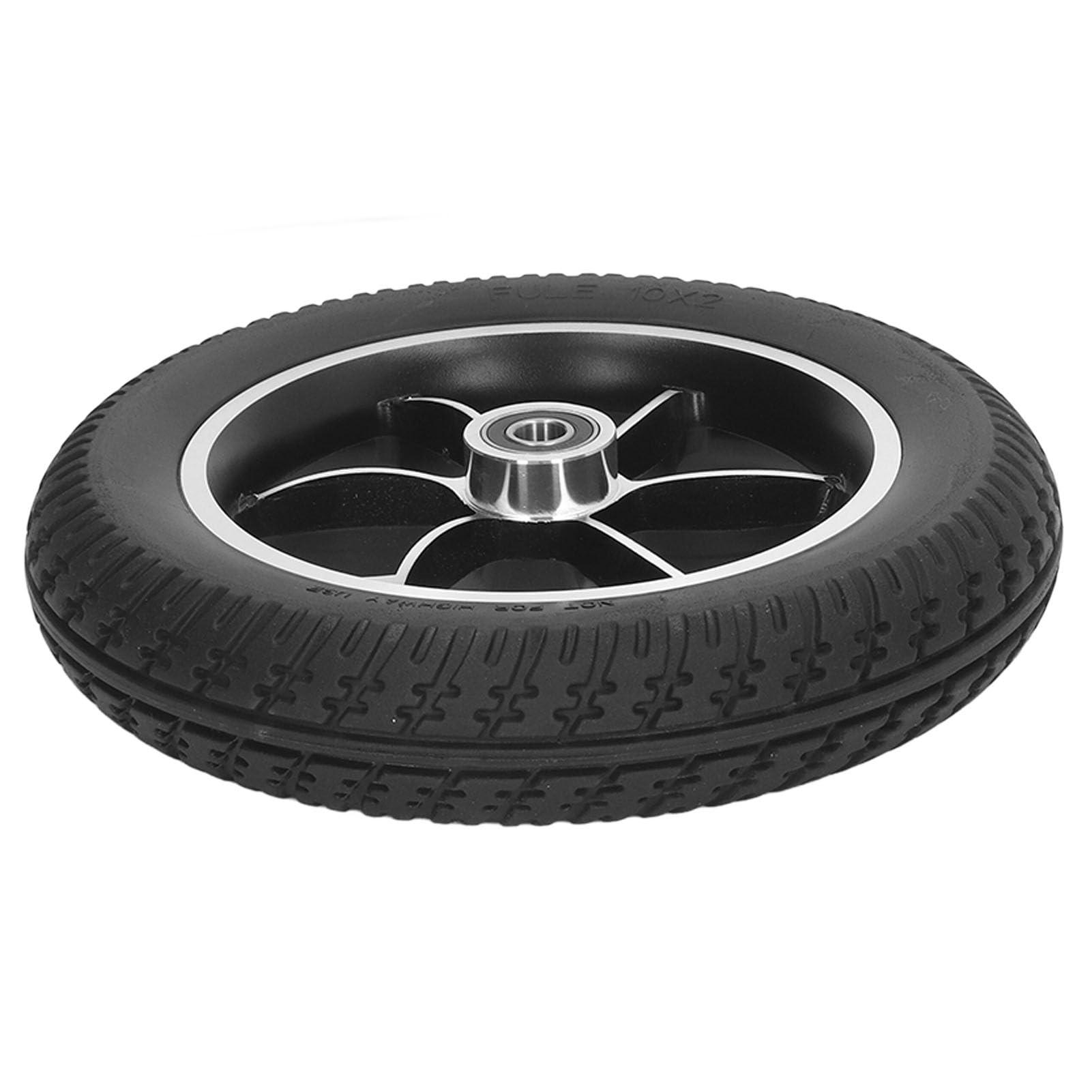 Agatige Wheelchair Wheel, 10 Inch Replacement Wheelchair Wheels Black PU Wheelchair Front Wheels Casters Rollers Wheels Anti-Slip Rollator Walker Replacement for Rollator Trolley