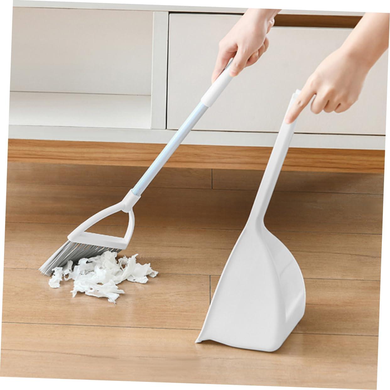 Ipetboom Dustpan Brush Set Mini Broom with Dustpan Little Housekeeping Helper Handle Upright Dustpan Floor Sweeping Tool for Home Office Shop Kitchen