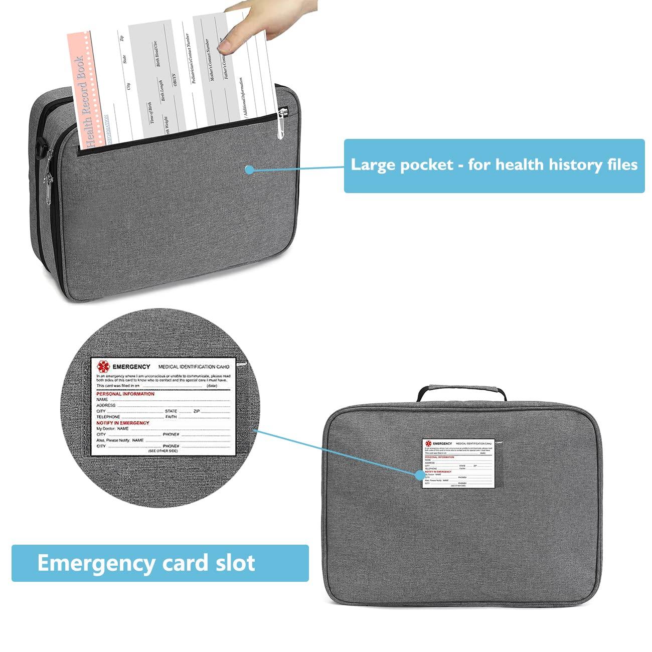 Gatycallaty Medicine Bag Pill Bottle Organizer Travel Case for Men Women Medication Storage Organization Prescription Med Manager Water Bottle Vitamin Drug Carrying Case XL Large Locked Lockable Pretty Potable